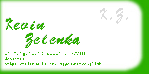 kevin zelenka business card